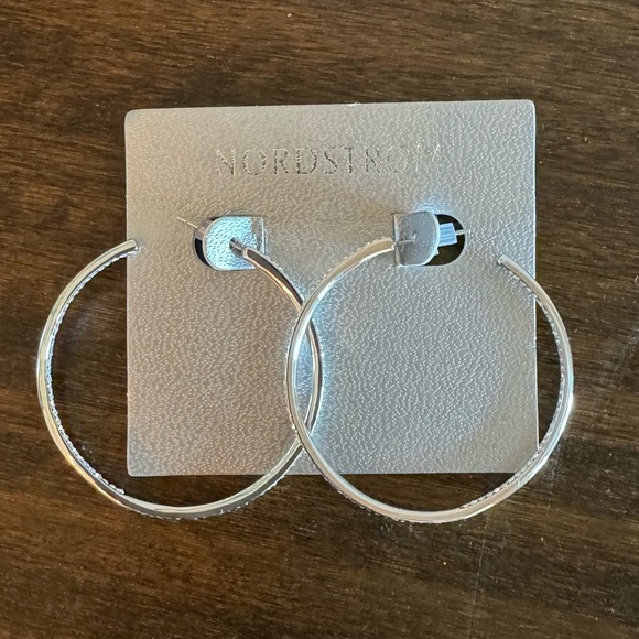 Nordstrom Pavé Cubic Zirconia Hoop Earrings - Picture 2 of 6